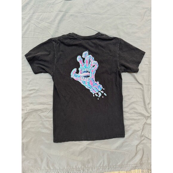 Santa Cruz Screaming Diamond/Crystal Hand T-Shirt Small Black Pink Blue - Picture 2 of 6